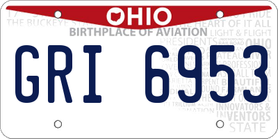 OH license plate GRI6953