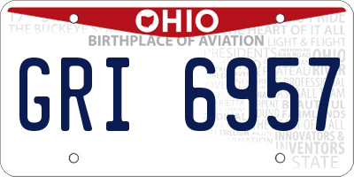 OH license plate GRI6957