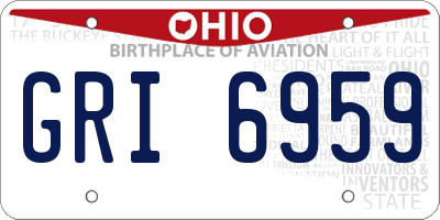 OH license plate GRI6959