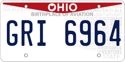OH license plate GRI6964