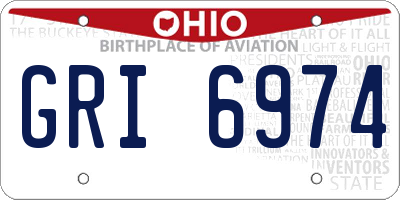 OH license plate GRI6974