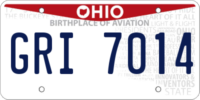 OH license plate GRI7014