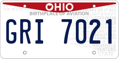 OH license plate GRI7021