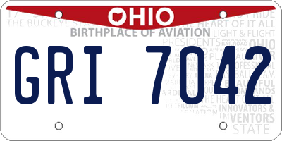 OH license plate GRI7042