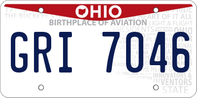 OH license plate GRI7046