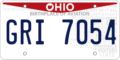 OH license plate GRI7054