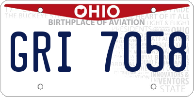 OH license plate GRI7058