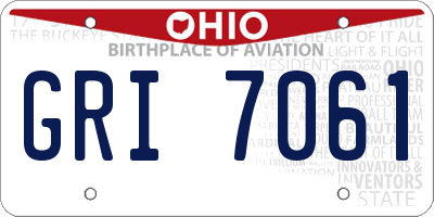 OH license plate GRI7061