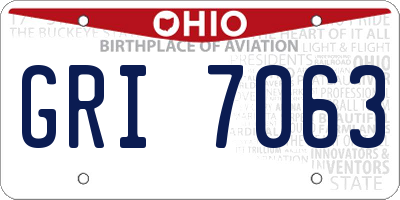 OH license plate GRI7063