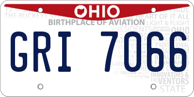 OH license plate GRI7066