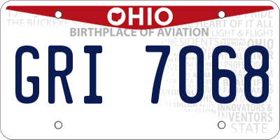 OH license plate GRI7068