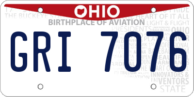 OH license plate GRI7076