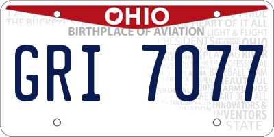 OH license plate GRI7077