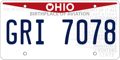 OH license plate GRI7078