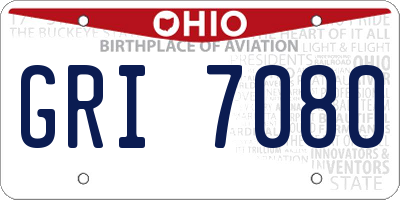 OH license plate GRI7080