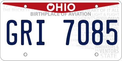 OH license plate GRI7085
