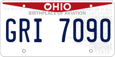OH license plate GRI7090