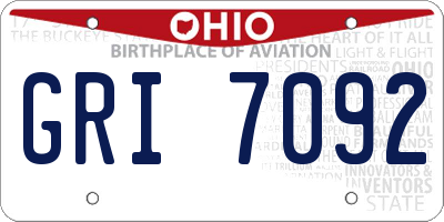OH license plate GRI7092