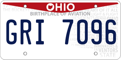 OH license plate GRI7096