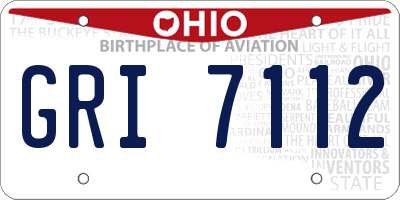 OH license plate GRI7112