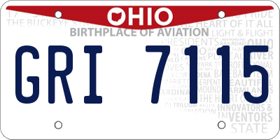 OH license plate GRI7115