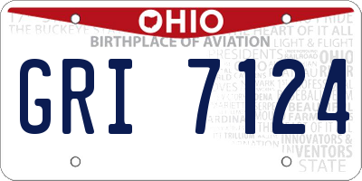 OH license plate GRI7124