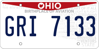 OH license plate GRI7133