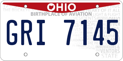 OH license plate GRI7145
