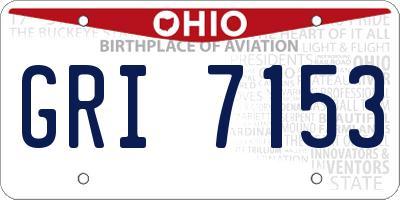 OH license plate GRI7153