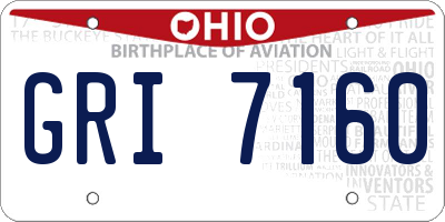 OH license plate GRI7160