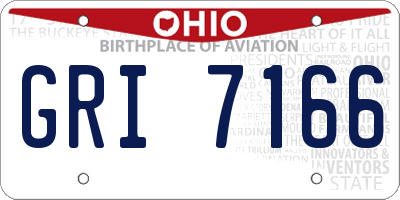OH license plate GRI7166