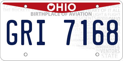 OH license plate GRI7168