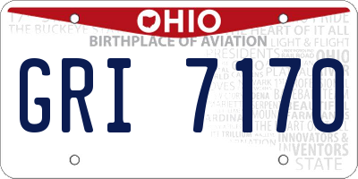 OH license plate GRI7170