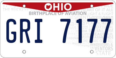 OH license plate GRI7177