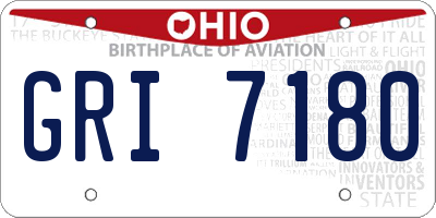 OH license plate GRI7180