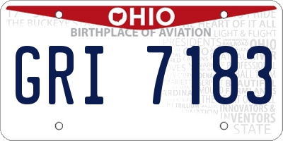 OH license plate GRI7183