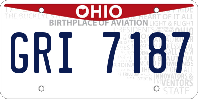 OH license plate GRI7187