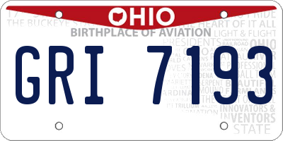 OH license plate GRI7193