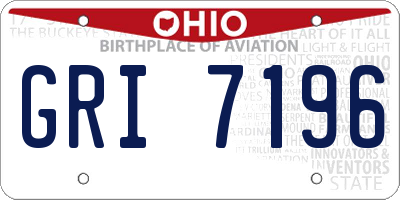 OH license plate GRI7196