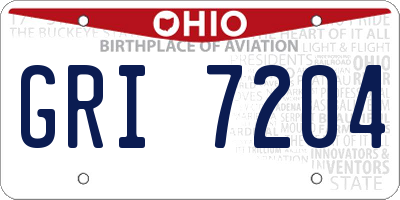OH license plate GRI7204