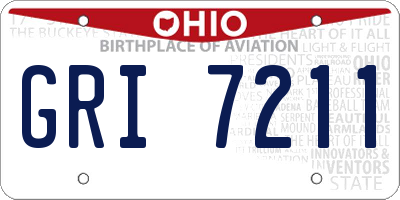 OH license plate GRI7211