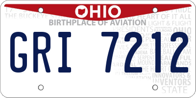 OH license plate GRI7212