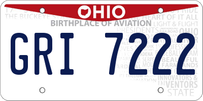 OH license plate GRI7222