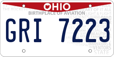 OH license plate GRI7223