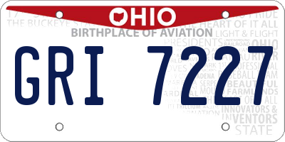 OH license plate GRI7227