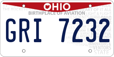 OH license plate GRI7232