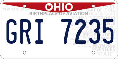 OH license plate GRI7235