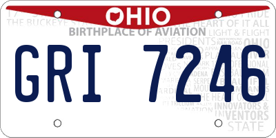 OH license plate GRI7246