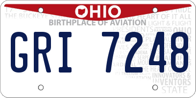 OH license plate GRI7248