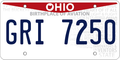 OH license plate GRI7250